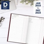 2022 Diary by AT-A-GLANCE, Standard Daily Diary, 7-3/4" x 12", Large, Red (SD37613) - Image 2